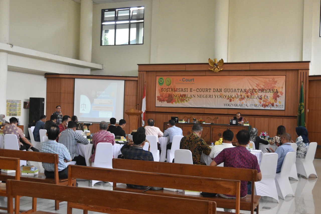Sosialisasi e-Court dan Gugatan Sederhana Tahun 2022 Pengadilan Negeri Yogyakarta