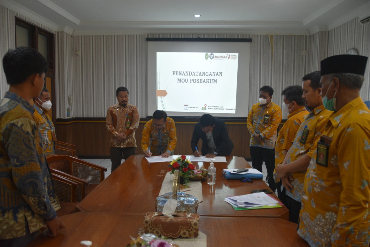 Pengadilan Negeri Yogyakarta Melaksanakan Penandatanganan Kerjasama MoU dengan Rumah Bantuan Hukum Yayasan AFTA 