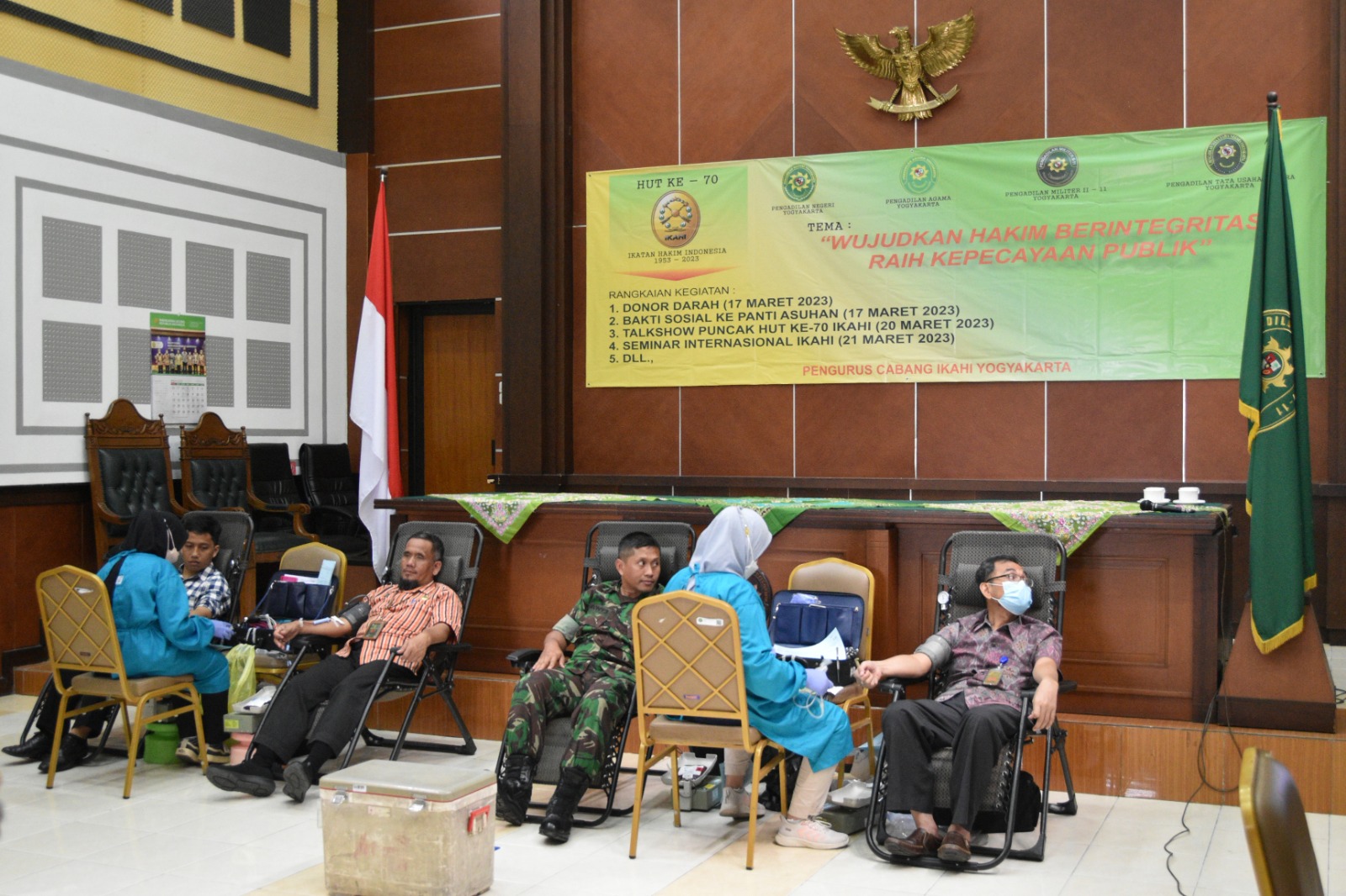 Pengadilan Negeri Yogyakarta Mengikuti Donor Darah dalam Rangka Peringatan HUT IKAHI ke-70