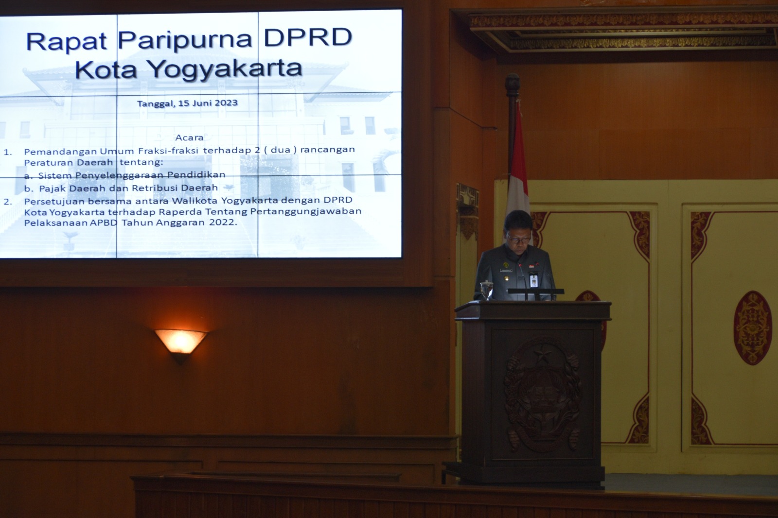 Sekretaris Pengadilan Negeri Yogyakarta Menghadiri Rapat Paripurna DPRD Kota Yogyakarta 15 Juni 2023