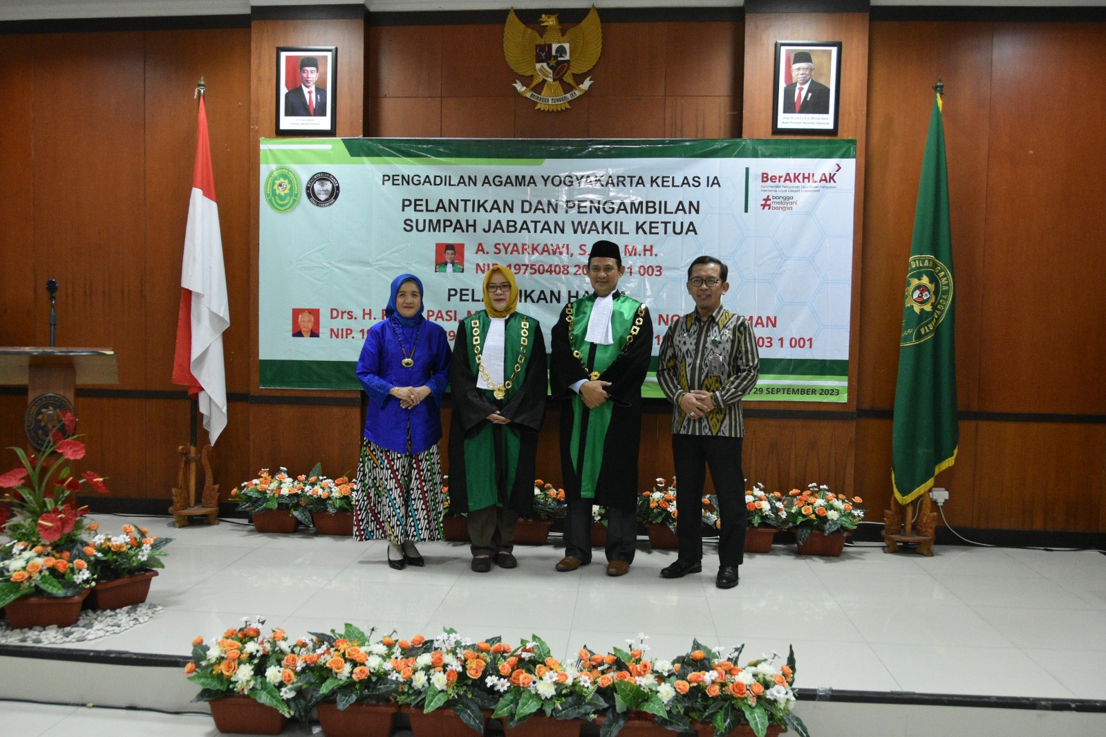 Ketua Pengadilan Negeri Yogyakarta Menghadiri Pelantikan dan Pengambilan Sumpah Jabatan Wakil Ketua Pengadilan Agama Yogyakarta 
