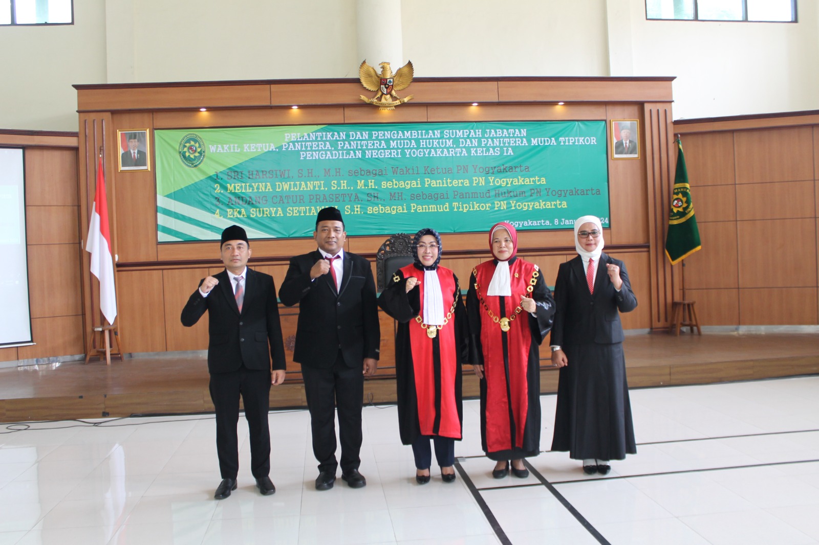 Upacara Pelantikan dan Pengambilan Sumpah Jabatan Wakil Ketua, Panitera dan Panitera Muda Tipikor serta Panitera Muda Hukum Pengadilan Negeri Yogyakarta