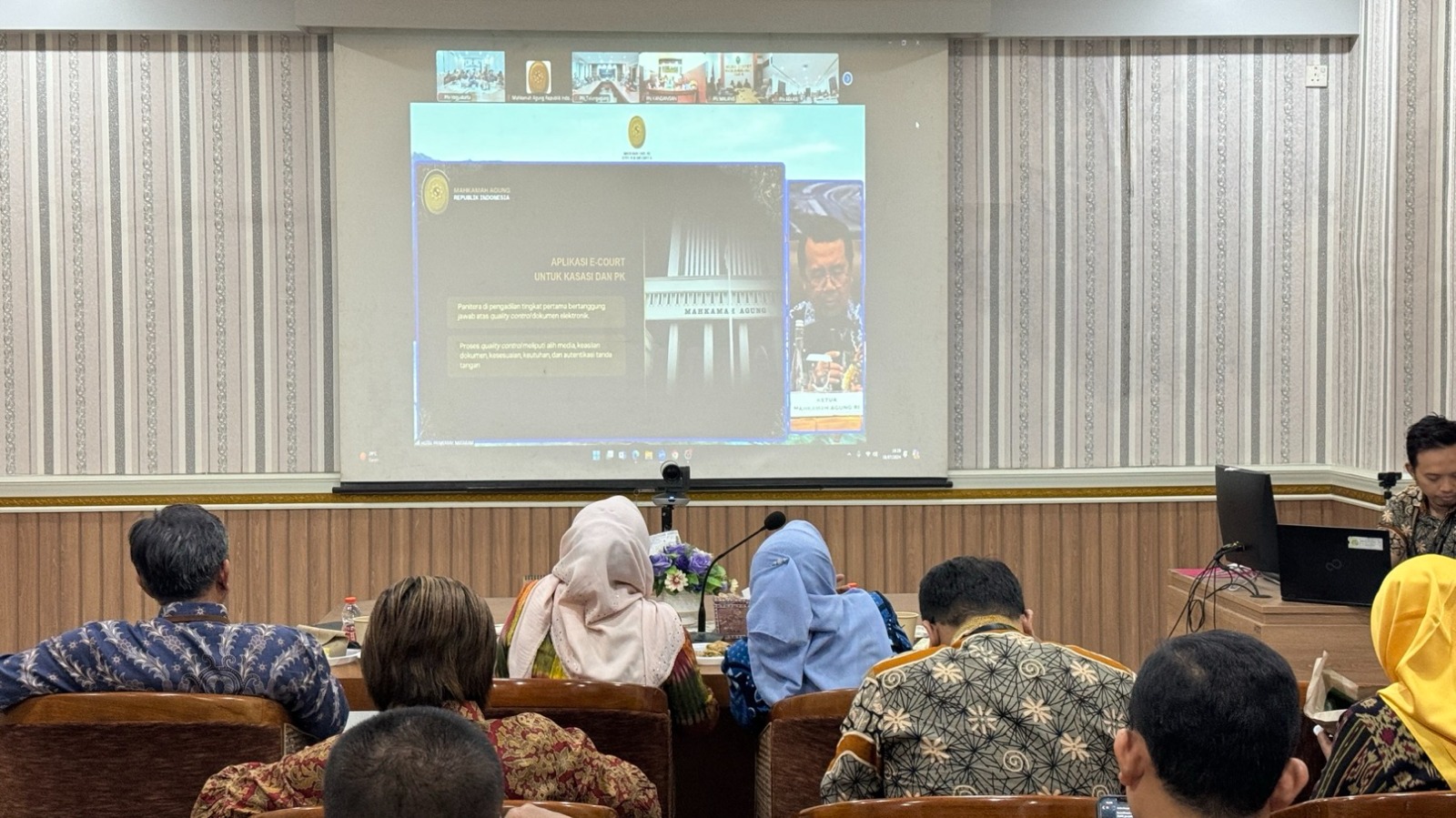 Pengadilan Negeri Yogyakarta Mengikuti Pembinaan Bidang Teknis dan Administrasi Yudisial oleh Pimpinan Mahkamah Agung RI