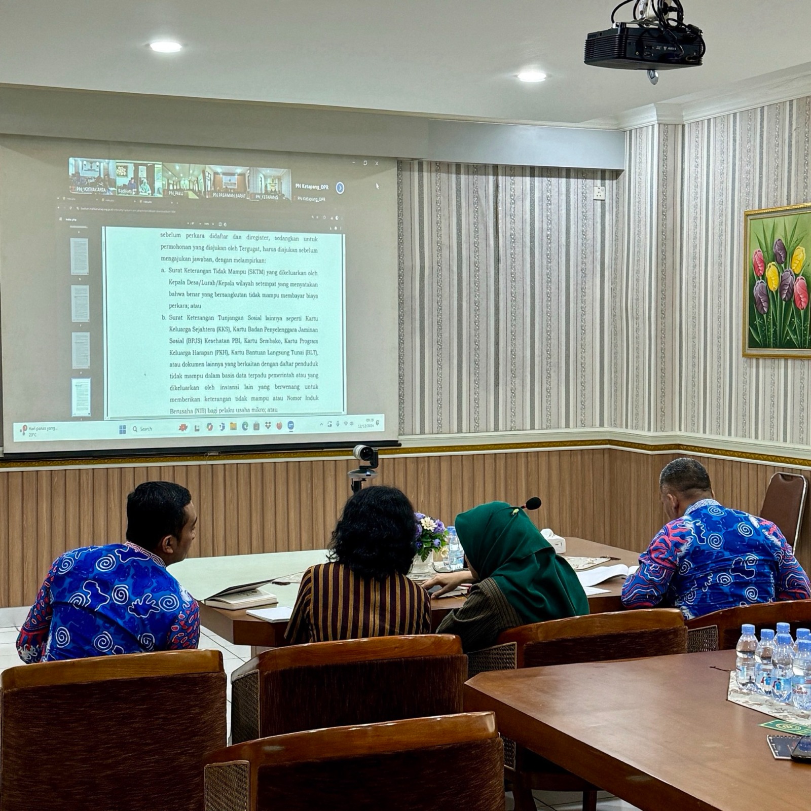 Pengadilan Negeri Yogyakarta Mengikuti Rapat Evaluasi Penyerapan Anggaran dan Penginputan Data Pelaporan Pelayanan Hukum