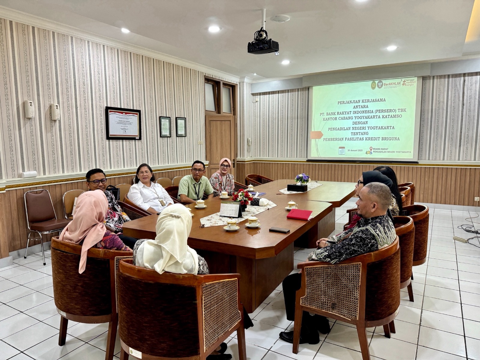 Penandatanganan Perjanjian Kerjasama antara Bank BRI Cabang Katamso Yogyakarta dengan Pengadilan Negeri Yogyakarta