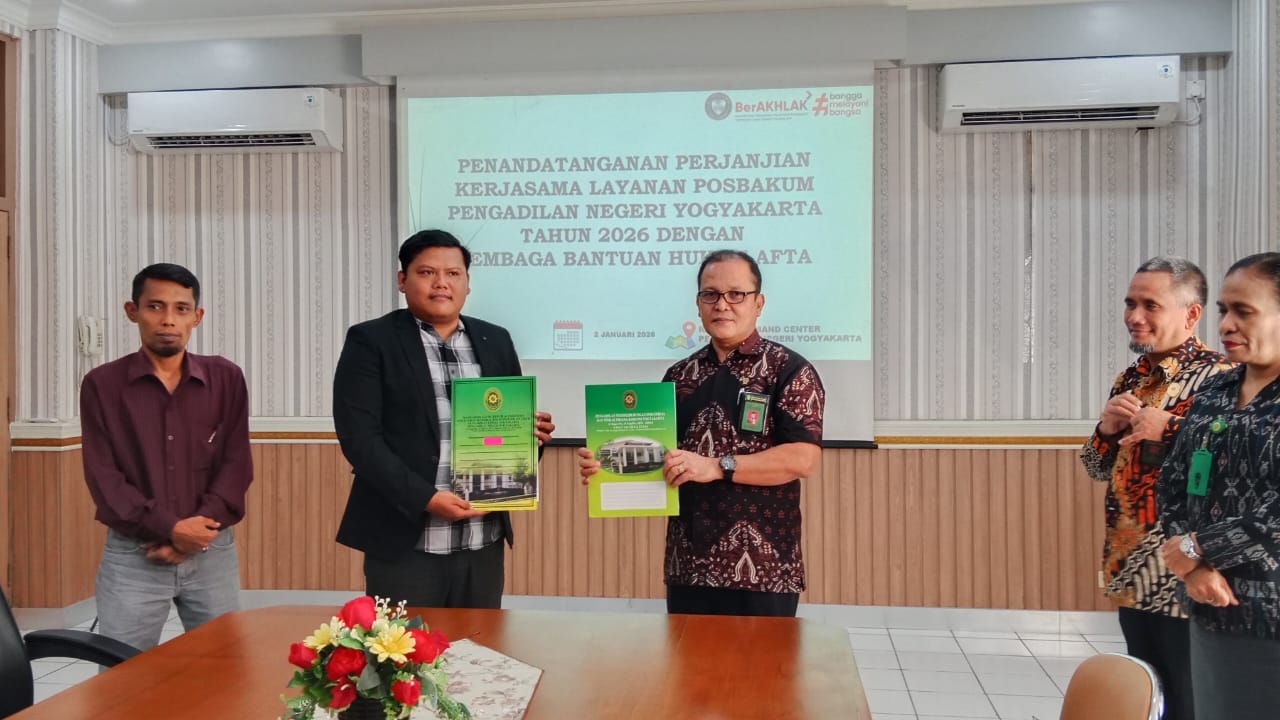 Penandatanganan Kerjasama MoU antara Pengadilan Negeri Yogyakarta dan Rumah Bantuan Hukum Yayasan AFTA Tahun 2026