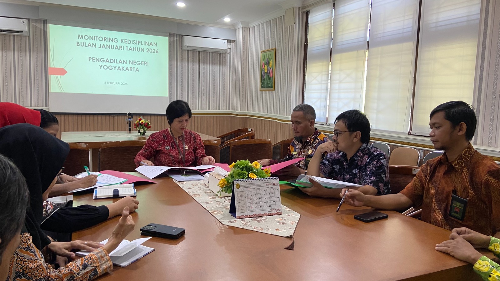Rapat Monev Kedisiplinan Januari 2026 Pengadilan Negeri Yogyakarta