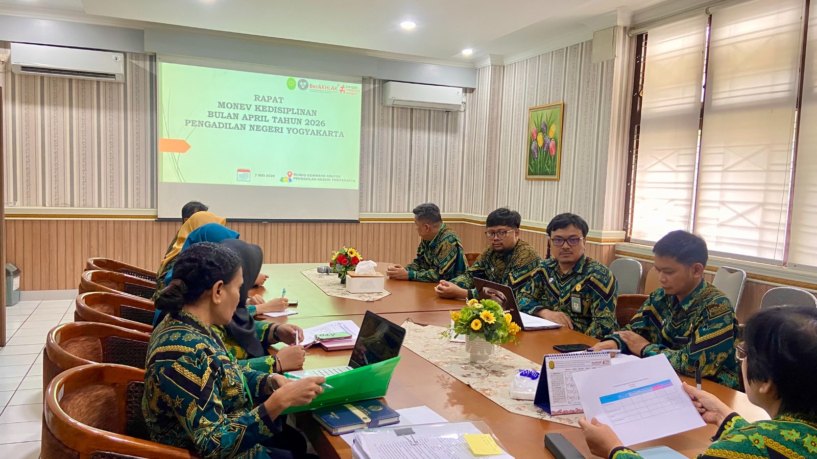 Rapat Monev Kedisiplinan Pengadilan Negeri Yogyakarta bulan April 2026