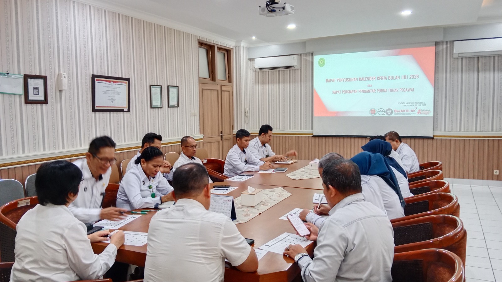 Rapat Penyusunan Kalender Kerja Bulan Juli 2026 Pengadilan Negeri Yogyakarta