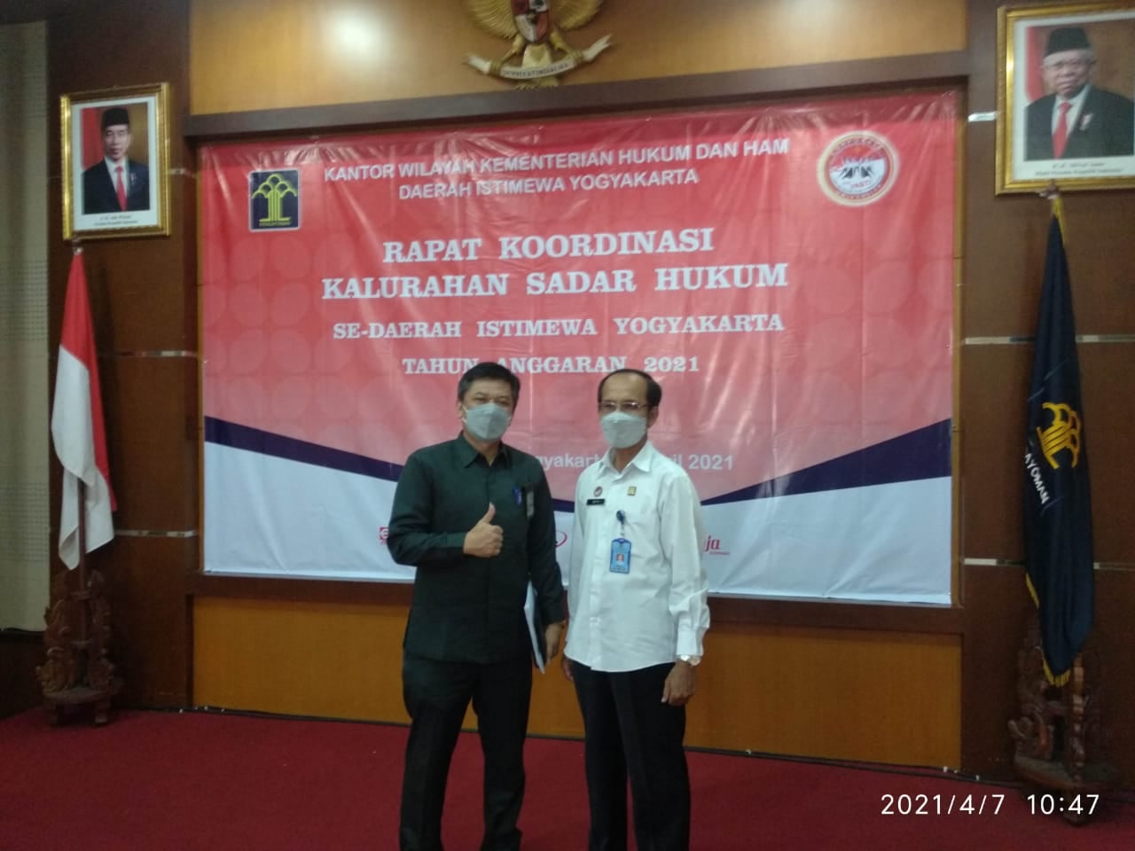 Hakim Pengadilan Negeri Yogyakarta Menghadiri Rapat Koordinasi Pembentukan Kalurahan Sadar Hukum Tahun 2021