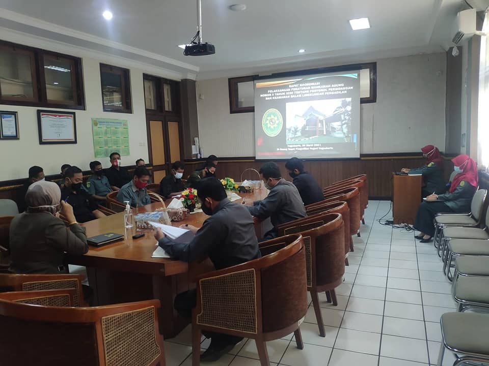 Rapat Koordinasi Pelaksanaan PERMA No 5 Tahun 2020 dengan PPNPN Pengadilan Negeri Yogyakarta