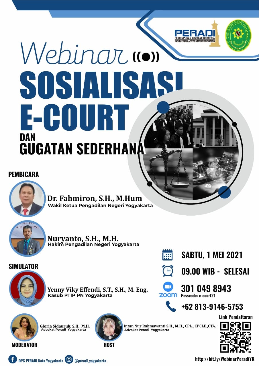 Webinar Sosialisasi e-Court dan Gugatan Sederhana